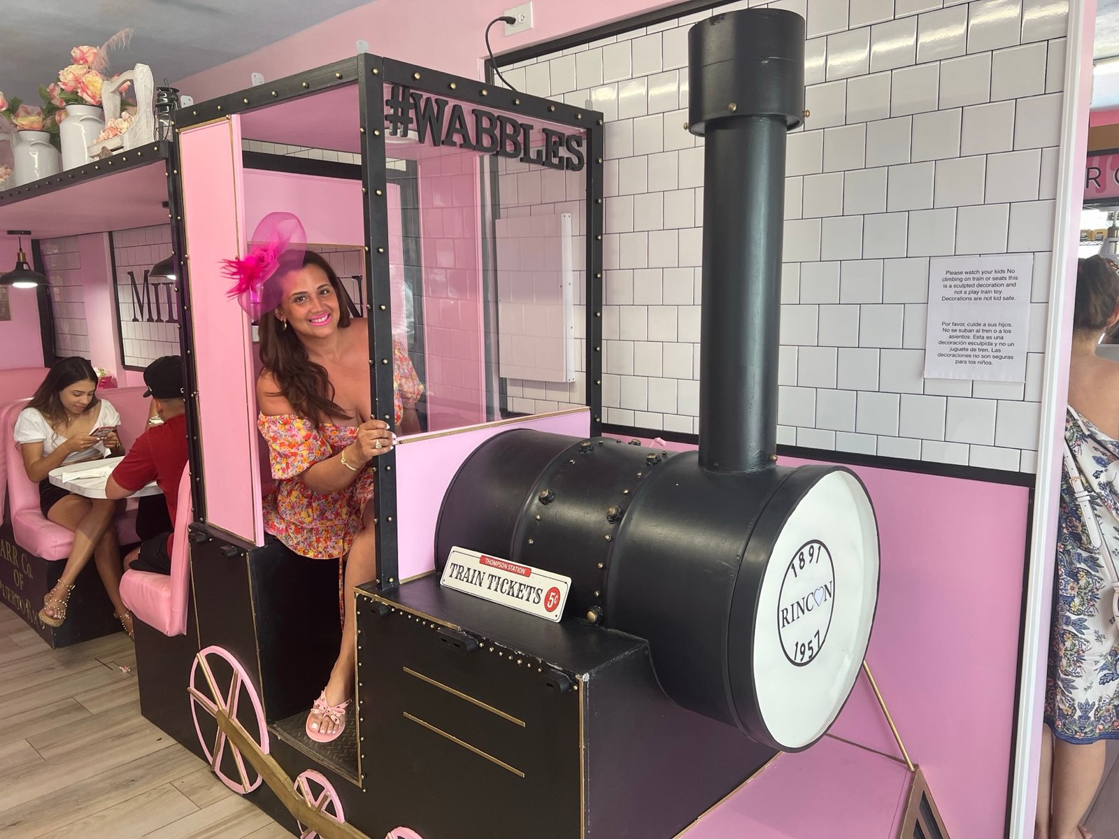 Photo-op train inside the boutique
