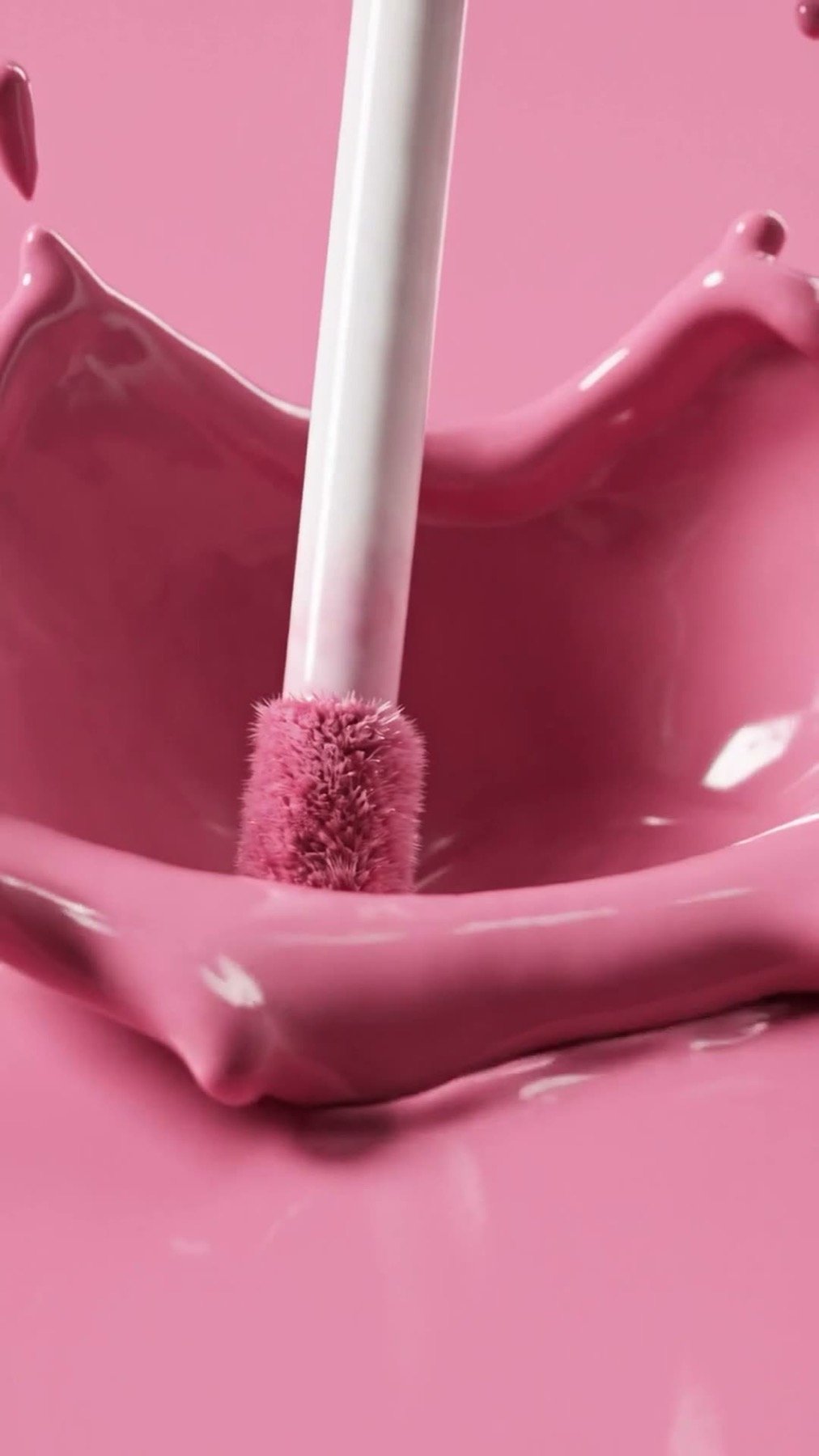 Guilty Pink liquid lipstick, mid-splash